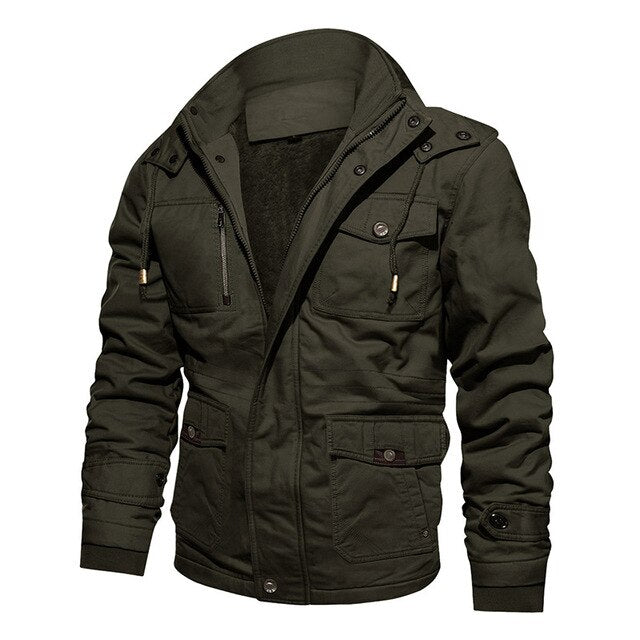 TACVASEN Military Jacket Men Thermal Fleece