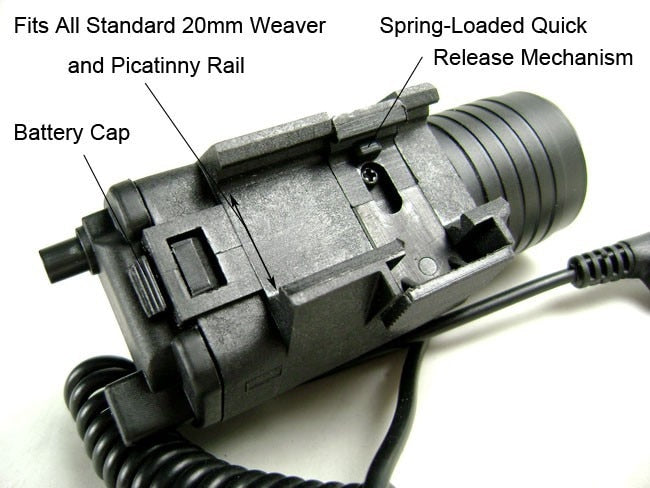 Tactical LED Flashlight and Red Laser Sight Combo with Remote