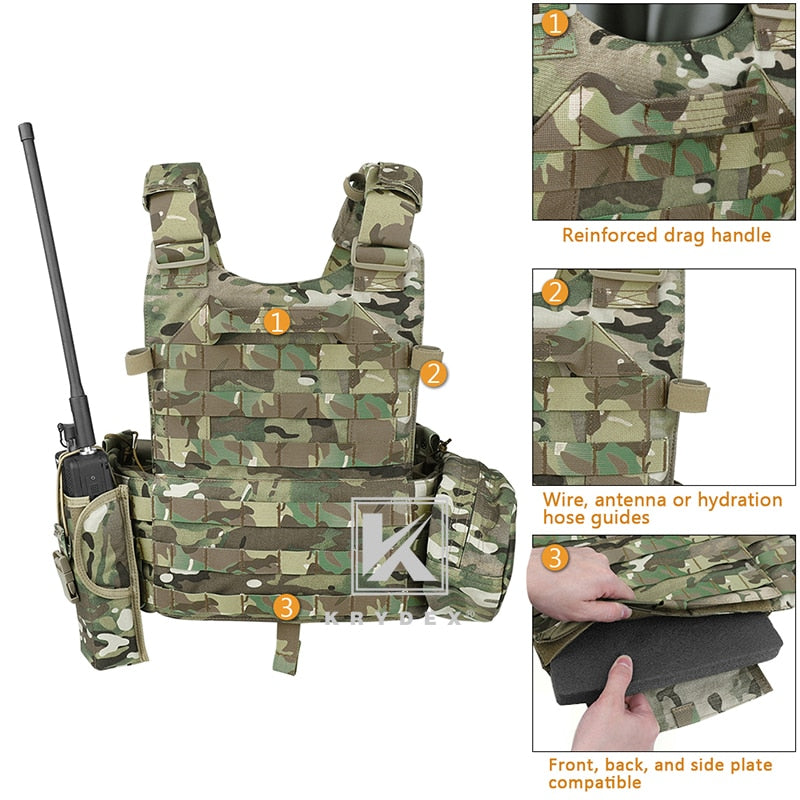 KRYDEX LBT-6094A Tactical Modular Vest W/ Triple Mag/Radio/Dump