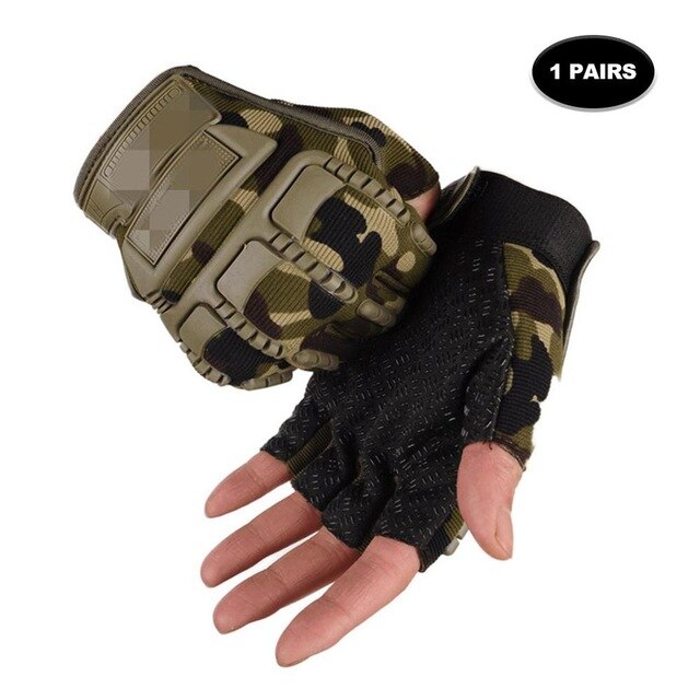 Outdoor Tactical Fingerless Gloves Military