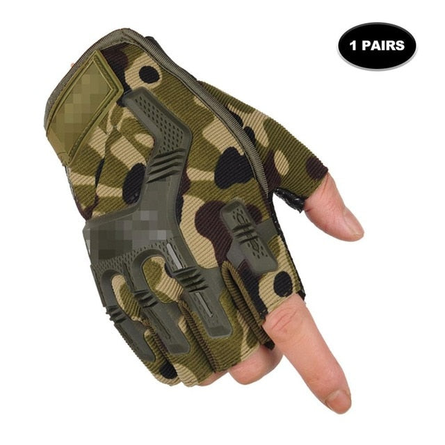 Outdoor Tactical Fingerless Gloves Military