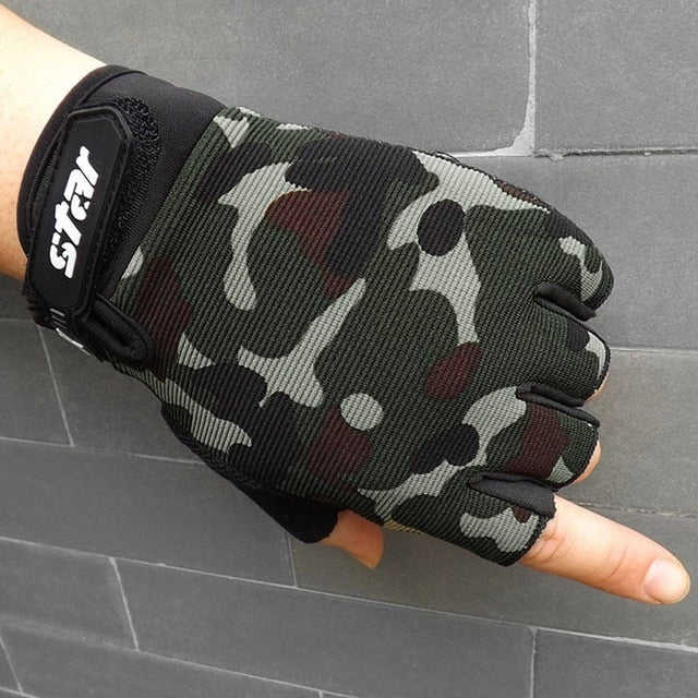 Men Tactical Antiskid Half Finger Gloves