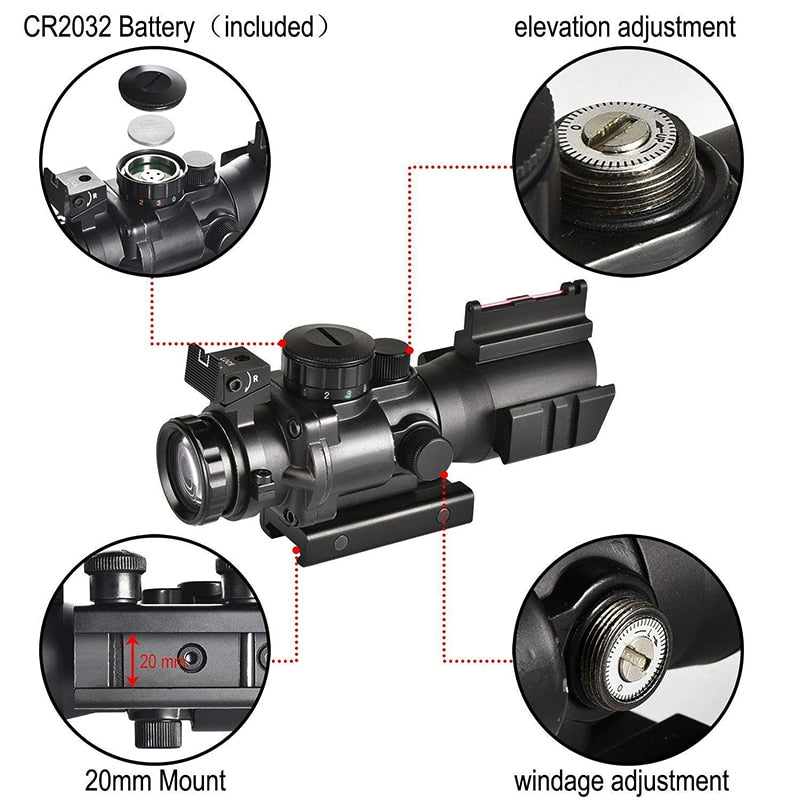 4x32 Acog Riflescope 20mm Dovetail