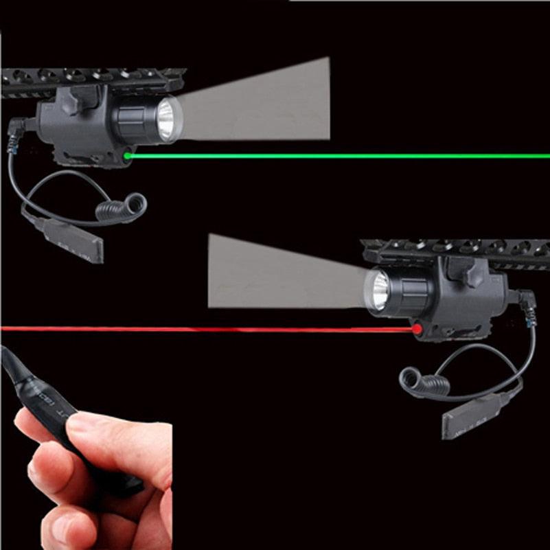Tactical LED Flashlight and Red Laser Sight Combo with Remote
