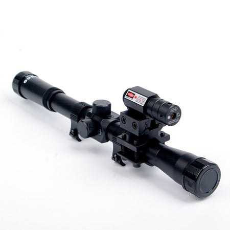 4x20 Rifle Optics Scope Tactical Riflescope with Red Dot Laser