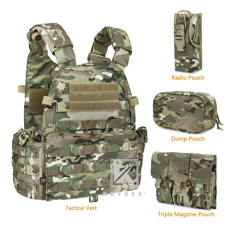 KRYDEX LBT-6094A Tactical Modular Vest W/ Triple Mag/Radio/Dump