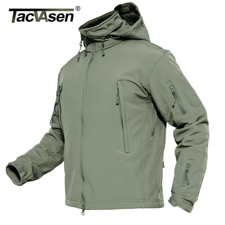TACVASEN Men Military Jacket Fleece