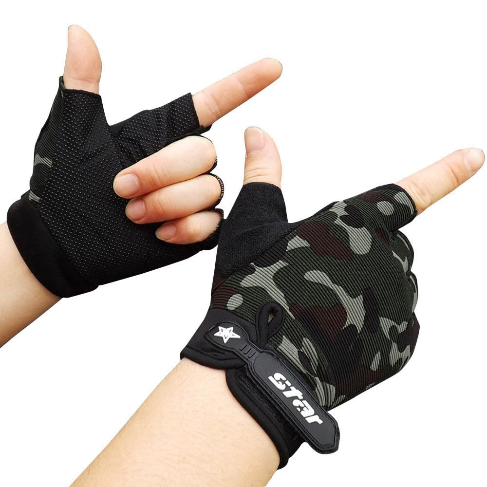 Men Tactical Antiskid Half Finger Gloves