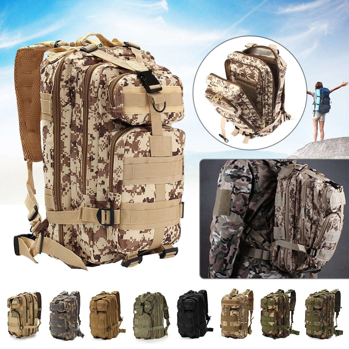 30L Military Tactical Rucksack Backpack